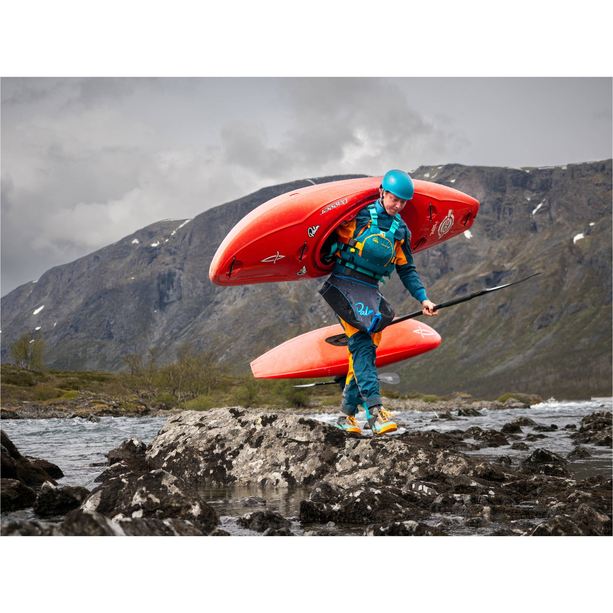 2026 Palm Mens Atom Drysuit 13864 - Pine / Tangelo